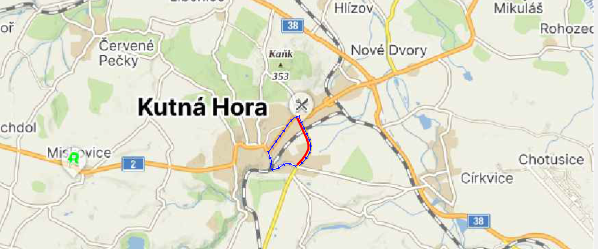 Mapa objízdné trasy v ulici Hrnčířská od 7. 7. do 9. 8.